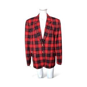 Vintage Pendleton Cunningham Plaid Blazer Women’s 16 Heritage Virgin Wool 90s